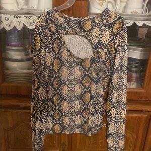 Snake Print Long Sleeve Top